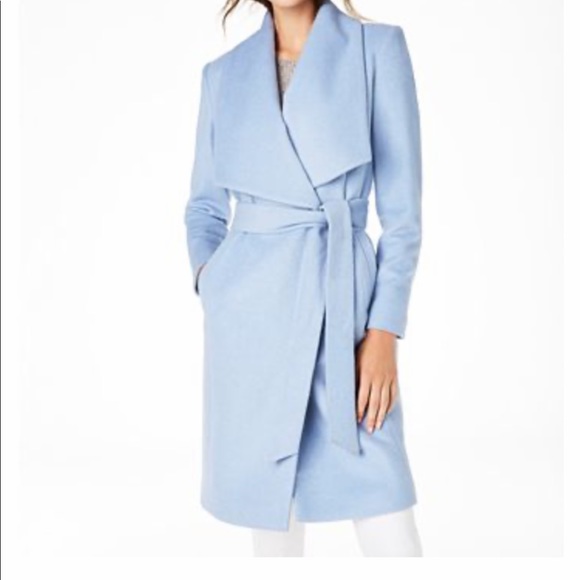 Cole Haan Jackets & Blazers - NWT Cole Haan Light Blue Wool Pea Coat